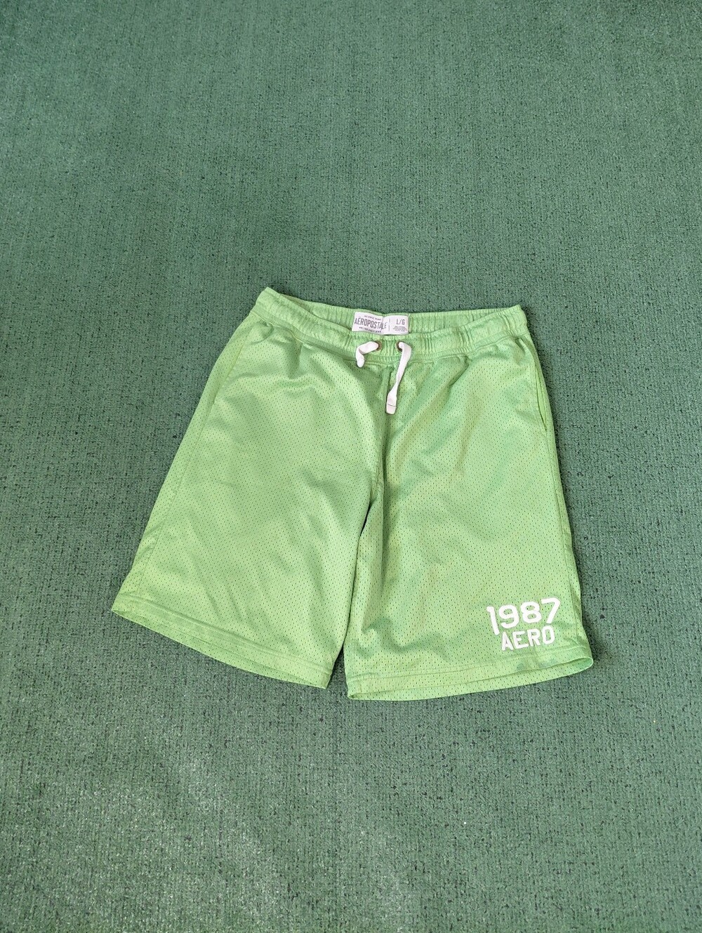 Aeropostale Light Green Mesh Athletic 2010s Shorts Sz Large